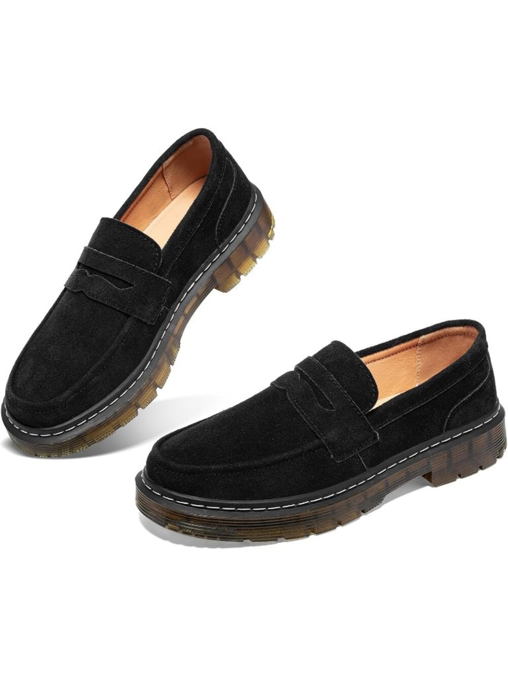 Women's Black Suede Comfort Fashion Casual Business Work Slip-On Flats Loafer